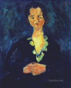 Chaim Soutine Painting - woman in blue Chaim Soutine